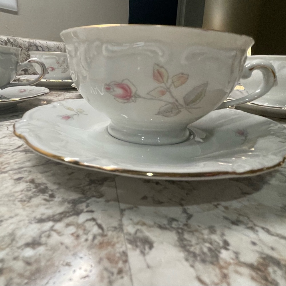 1940’s Winterling Bavaria Germany ~ 6 Fine Porcelain China Teacups & Saucers~ - Picture 5 of 16